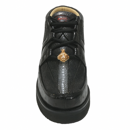 Los Altos Casual Black Stingray & Ostrich Skin Shoes