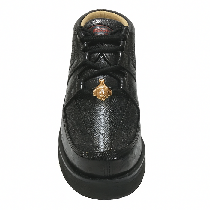 Los Altos Casual Black Stingray & Ostrich Skin Shoes