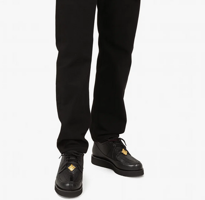 Los Altos Casual Black Stingray & Ostrich Skin Shoes