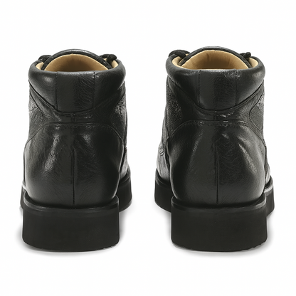 Los Altos Casual Black Stingray & Ostrich Skin Shoes