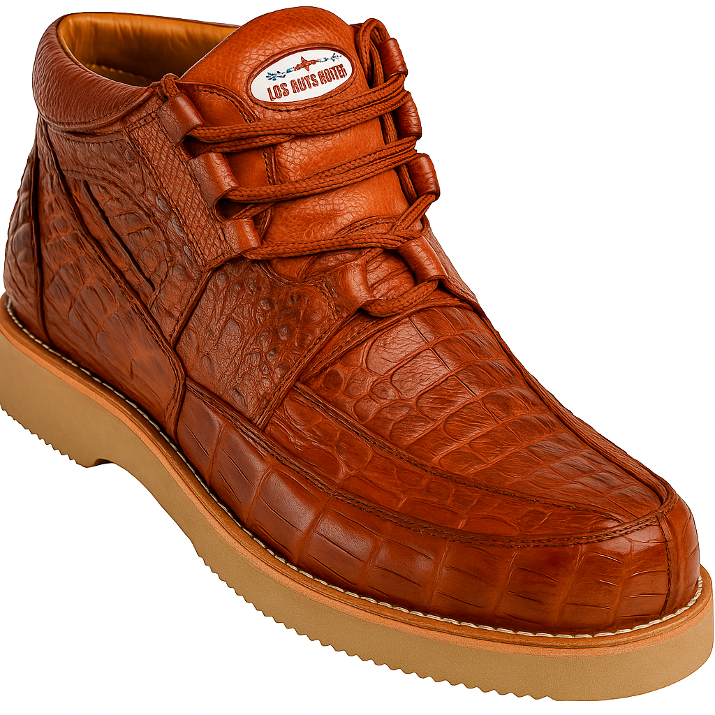 Los Altos Casual Cognac Full Caiman Skin Sneakers