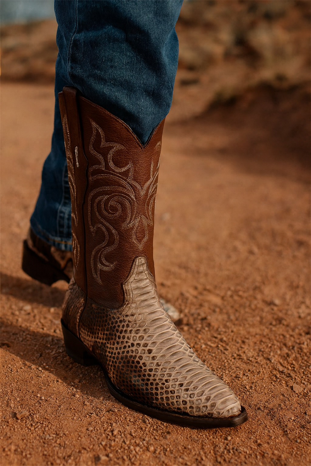 Men's Los Altos Python J-Toe Boots - Rustic