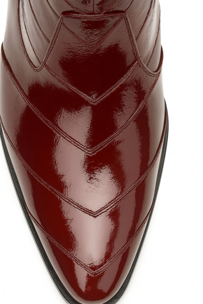 Los Altos Men’s Burgundy Genuine Eel Skin Leather Ankle Boots