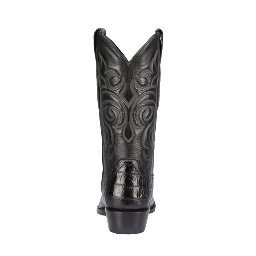 Los Altos Men's Black Genuine Caiman Tail Boots 7   - from alligatorwarehouse.com