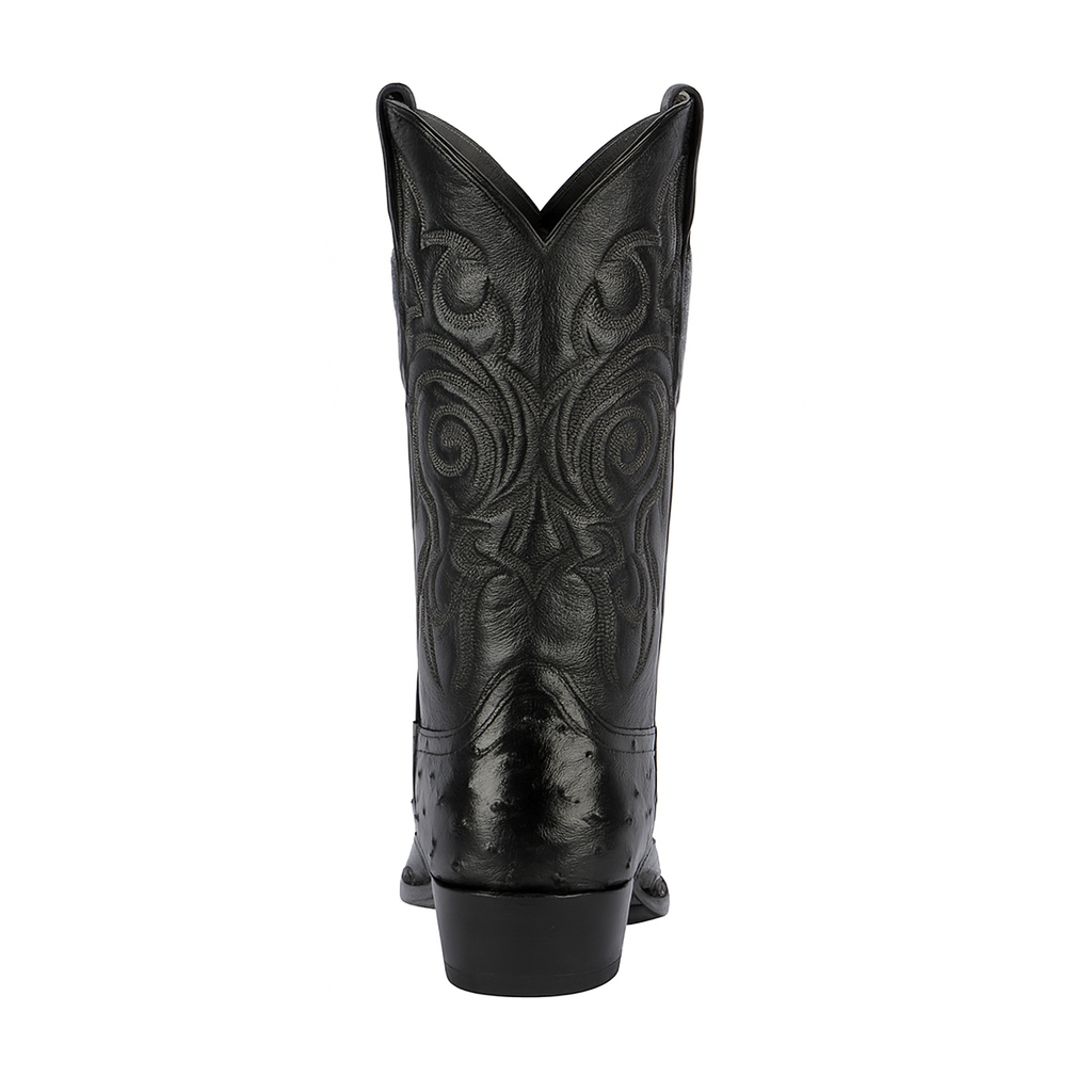 Los Altos Men's Black Genuine Full Quill Ostrich Boots