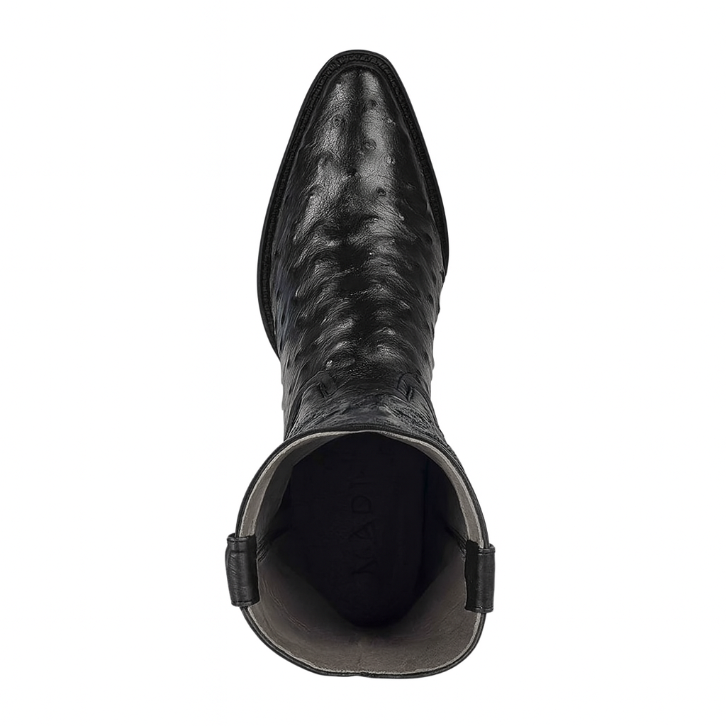 Los Altos Men's Black Genuine Full Quill Ostrich Boots