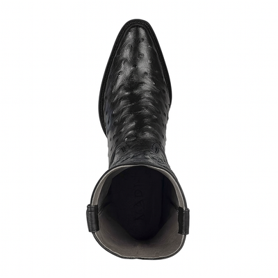 Los Altos Men's Black Genuine Full Quill Ostrich Boots 8   - from alligatorwarehouse.com