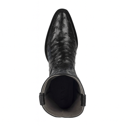 Los Altos Men's Black Genuine Full Quill Ostrich Boots