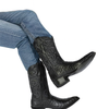 Los Altos Men's Black Genuine Full Quill Ostrich Boots 11   - from alligatorwarehouse.com