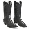 Los Altos Men's Black Stingray with Full Rowstone Finish Snip Toe Boots 7   - from alligatorwarehouse.com