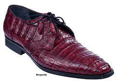 Los Altos Men's Burgundy Crocodile Shoes Gator Shoes