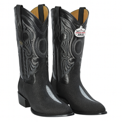 Los Altos Men's Exquisite Black Genuine Single Stone Stingray Boots 7   - from alligatorwarehouse.com