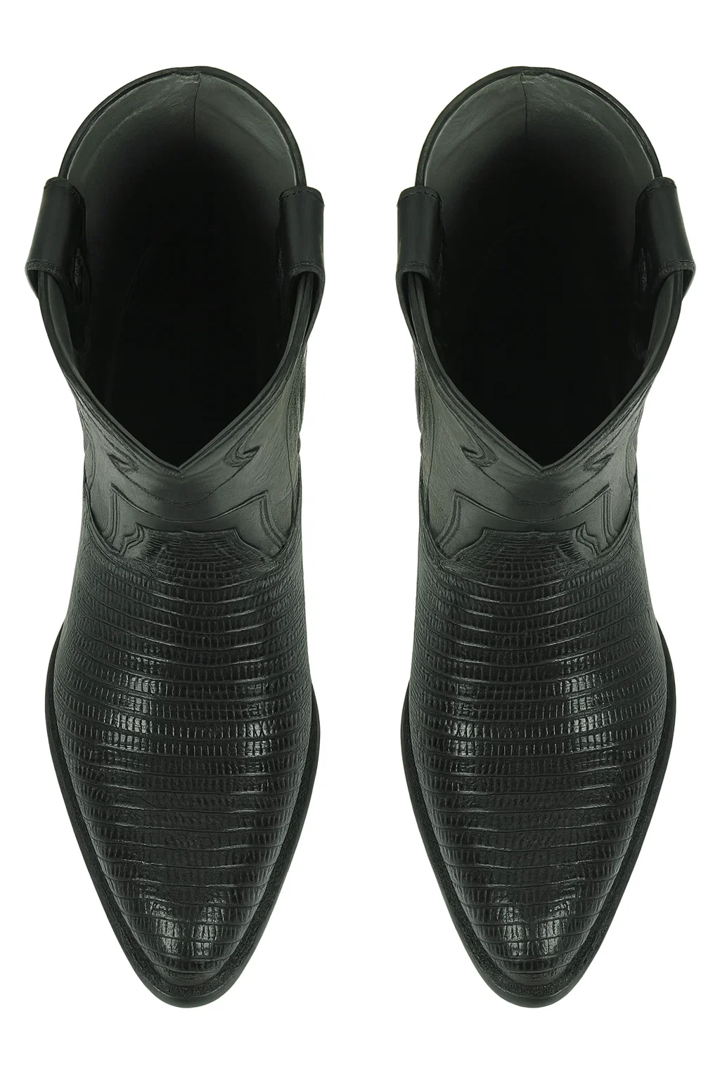 Los Altos Men's Genuine Lizard Teju Skin Leather Insole and Lining Zipper Black Roper Toe Boot