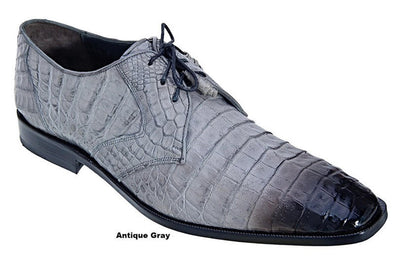Los Altos Men's Gray  Crocodile Shoes Gator Shoes 1   - from alligatorwarehouse.com