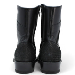 Los Altos Men's Original Python Skin European Toe Short Boots - Black 76BFN5705