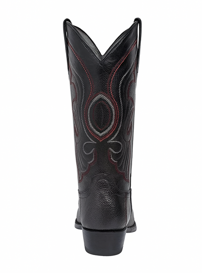 Los Altos Men's Ostrich Black Cherry Leg Boots