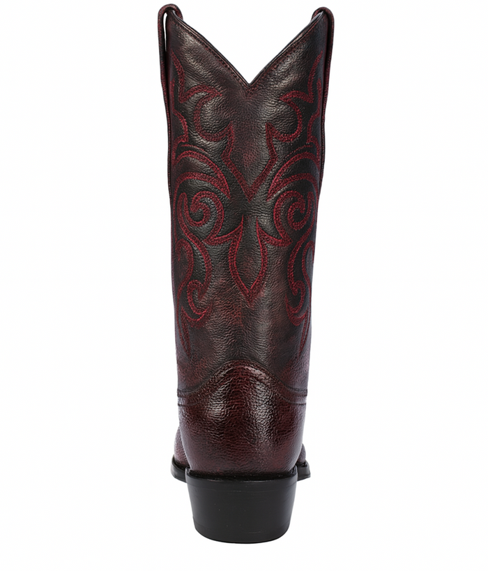 Los Altos Men's Ostrich Black Cherry Leg Boots