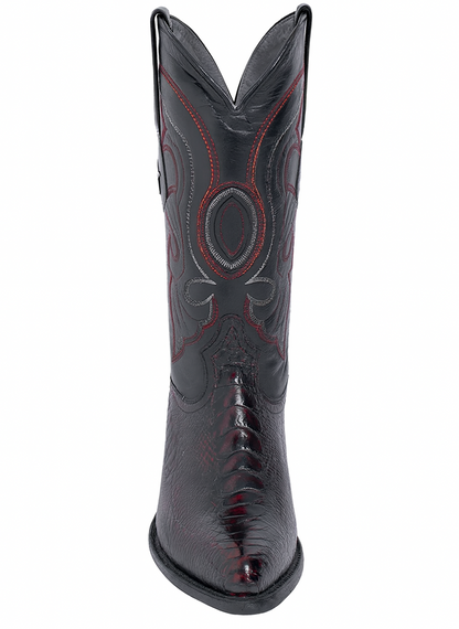 Los Altos Men's Ostrich Black Cherry Leg Boots