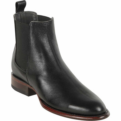 Los Altos Men's Round Toe Leather Short Boots Belmont - Black 69B2105 1 LAB-69B2105-060  - from alligatorwarehouse.com
