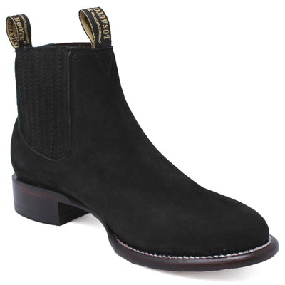 Los Altos Men's Round Toe Suede Leather Short Boots - Black 50B6305 1 LAB-50B6305-060  - from alligatorwarehouse.com