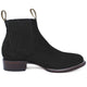 Los Altos Men's Round Toe Suede Leather Short Boots - Black 50B6305