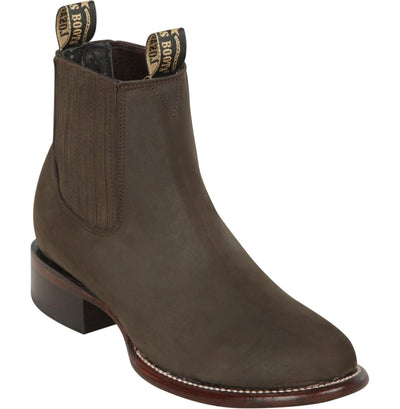 Los Altos Men's Round Toe Suede Leather Short Boots - Chocolate 50B6359 1 LAB-50B6359-060  - from alligatorwarehouse.com