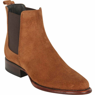 Los Altos Men's Round Toe Suede Leather Short Boots - Cognac 69B6603 1 LAB-69B6603-060  - from alligatorwarehouse.com