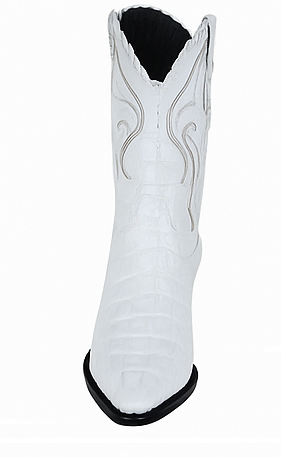 Los Altos Men's White Genuine Caiman Tail Boots 5   - from alligatorwarehouse.com