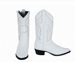 Los Altos Men's White Genuine Caiman Tail Boots 3   - from alligatorwarehouse.com