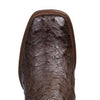 Los Altos Men's Wide Square Toe Ostrich Short Boots - Brown 82BV0359 3 LAB-82BV0359-060  - from alligatorwarehouse.com