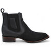 Los Altos Men's Wide Square Toe Suede Leather Short Boots - Black 82BV6305 4 LAB-82BV6305-060  - from alligatorwarehouse.com
