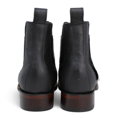 Los Altos Men's Wide Square Toe Suede Leather Short Boots - Black 82BV6305 5 LAB-82BV6305-060  - from alligatorwarehouse.com