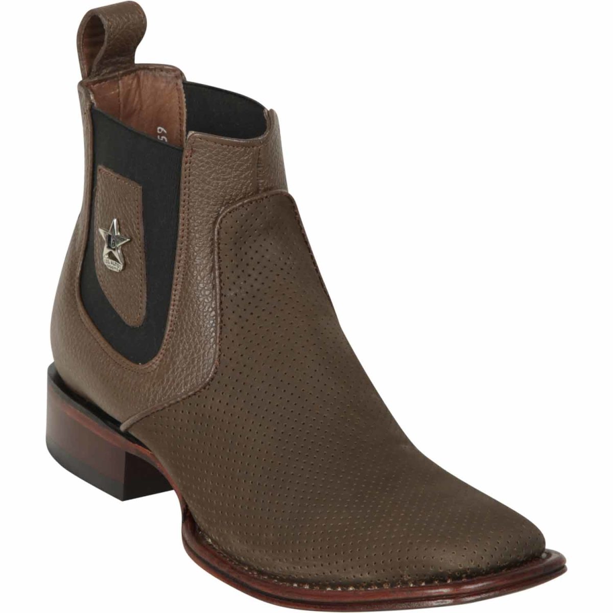 Los Altos Men's Wide Square Toe Suede Leather Short Boots - Dark Brown 82BV6359 1 LAB-82BV6359-060  - from alligatorwarehouse.com