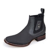 Los Altos Men's Wide Square Toe Suede Leather Short Boots - Gray 82BVI6309 2 LAB-82BVI6309-060  - from alligatorwarehouse.com