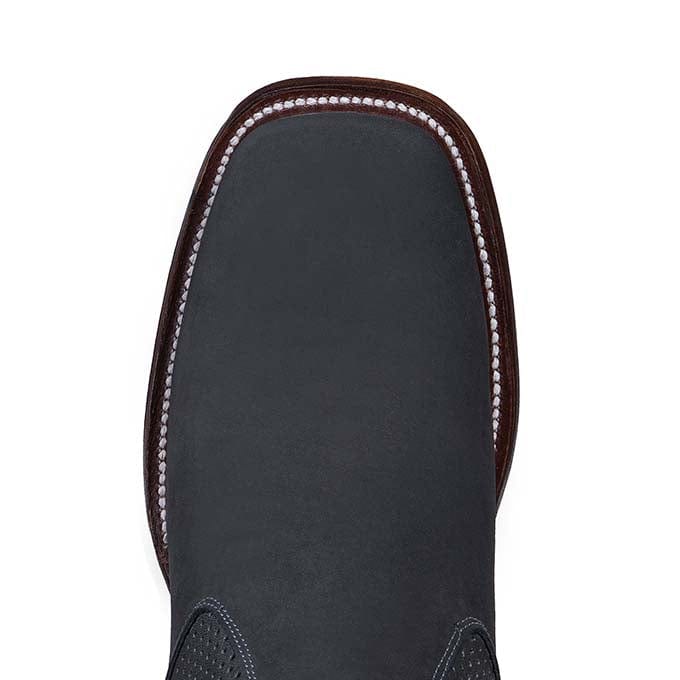 Los Altos Men's Wide Square Toe Suede Leather Short Boots - Gray 82BVI6309