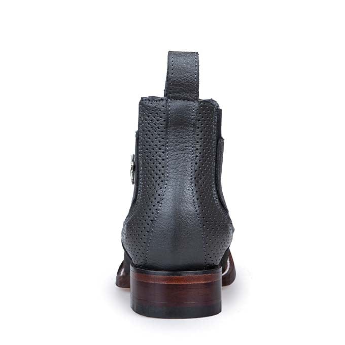 Los Altos Men's Wide Square Toe Suede Leather Short Boots - Gray 82BVI6309