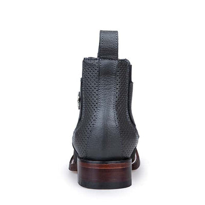 Los Altos Men's Wide Square Toe Suede Leather Short Boots - Gray 82BVI6309 5 LAB-82BVI6309-060  - from alligatorwarehouse.com