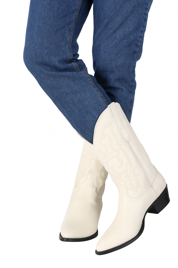 Los Altos Men's Winter white Genuine Elk Leather J Toe Boots-995104