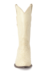 Los Altos Men's Winter White Genuine Full Quill Ostrich Boots