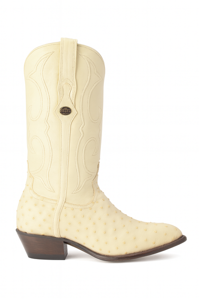 Los Altos Men's Winter White Genuine Full Quill Ostrich Boots 6   - from alligatorwarehouse.com