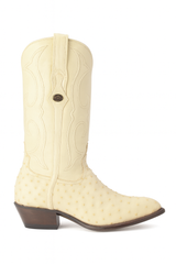 Los Altos Men's Winter White Genuine Full Quill Ostrich Boots