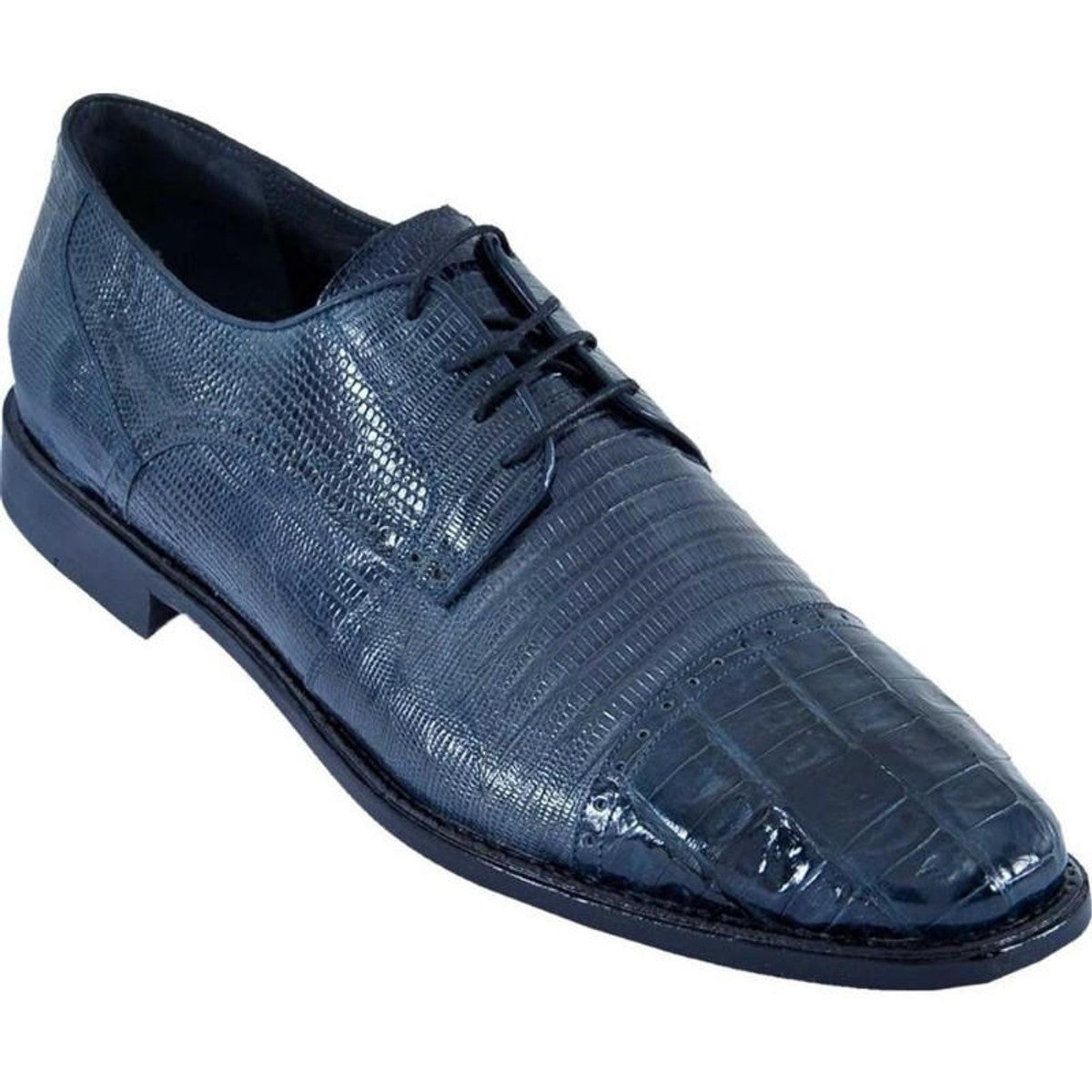 Los Altos Navy  Lizard Crocodile Cap Toe Shoes