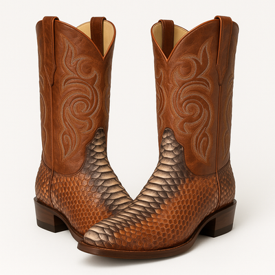 Men's Los Altos Python J-Toe Boots - Rustic 4 LAB-995788-060  - from alligatorwarehouse.com