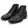 Los Altos Black Ostrich Quill Dress Ankle Boots 8   - from alligatorwarehouse.com