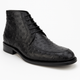 Los Altos Black Ostrich Quill Dress Ankle Boots