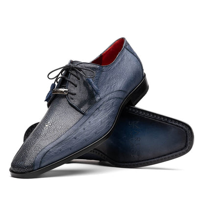 Marco Di Milano Lucca Ostrich & Stingray Navy Shoes