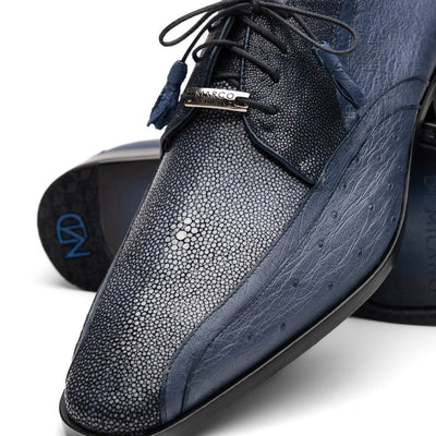 Marco Di Milano Lucca Navy Ostrich & Stingray Shoes 3 LUCCA_STINGRAY_NAVY_8  - from alligatorwarehouse.com