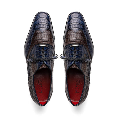 Marco Di Milano Luciano Crocodile Classic Wingtip Dress Shoes Oxfords 6 LUCIANO_CAIMAN FUSCUS_NAVY-BROWN_8  - from alligatorwarehouse.com