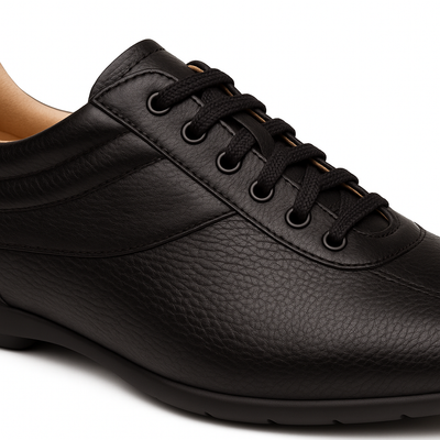 Mens Mezlan Luka Calf & Deerskin Sneaker in Black 7   - from alligatorwarehouse.com