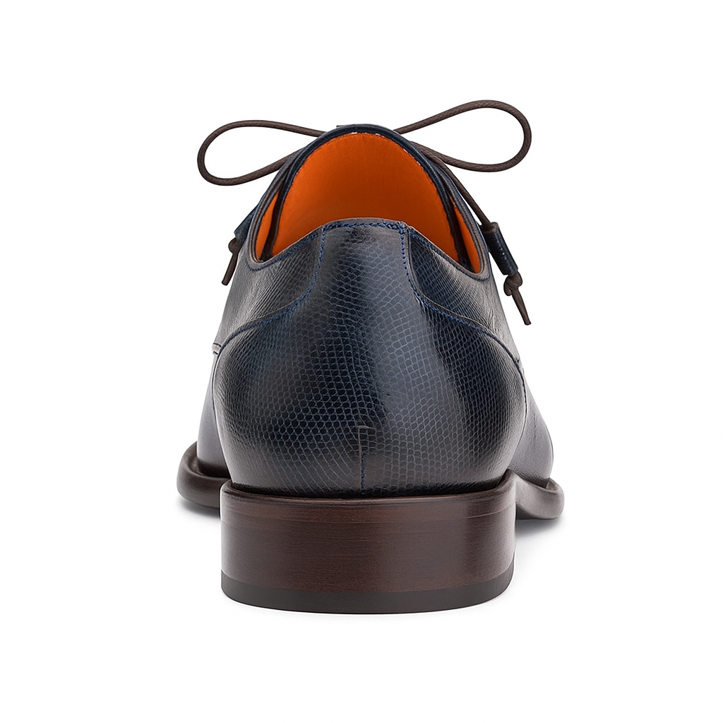 Lizard Skin Tassel Derby in Blue for men By Mezlan Made In Spain Brand